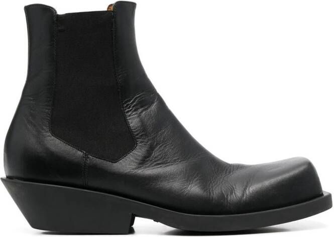 Marni Leren Chelsea boots Zwart