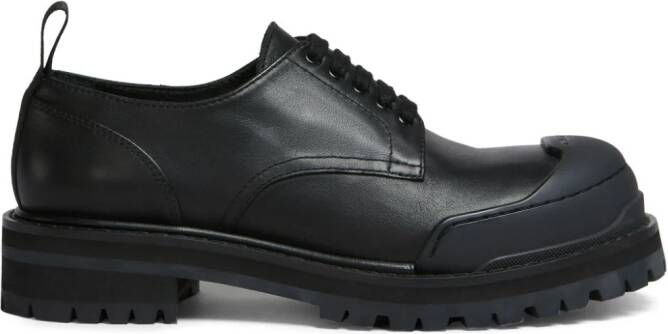 Marni Dada Army leren derby schoenen Zwart