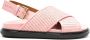 Marni Fussbet raffia sandalen met leren afwerking Roze - Thumbnail 1