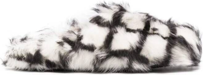 Marni Fussbet Sabot slippers met patroon Wit