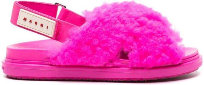 Marni Fussbett lammy sandalen Roze