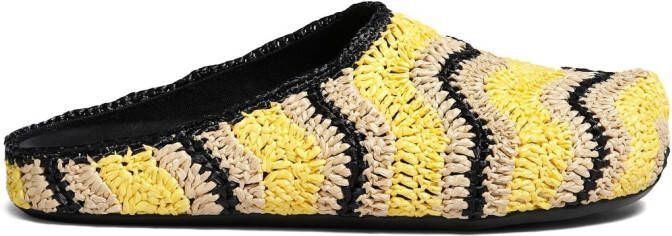 Marni Fussbett Sabot raffia slippers Geel