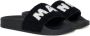 Marni Kids Badstof slippers met logo Zwart - Thumbnail 1