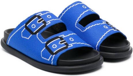 Marni Kids Slippers met gespdetail Blauw