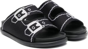 Marni Kids Slippers met gespprint Zwart