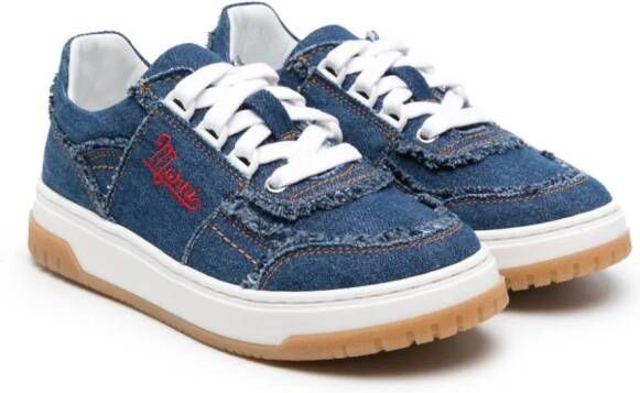 Marni Kids Denim sneakers met vlakken Blauw