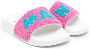Marni Kids Slippers met geborduurd logo Roze