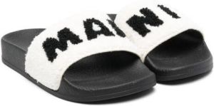 Marni Kids Slippers met geborduurd logo Wit