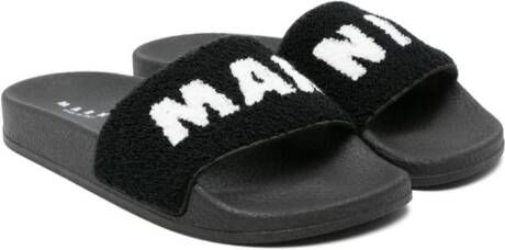 Marni Kids Badstof sandalen met logo jacquard Zwart