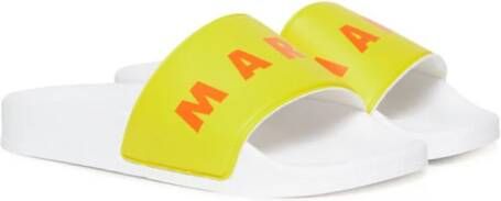 Marni Kids Slippers met logoprint Geel