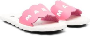 Marni Kids Slippers met logoband Roze