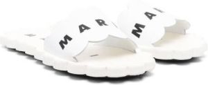 Marni Kids Slippers met logoband Wit