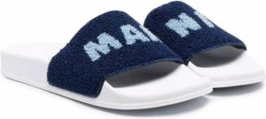 Marni Kids Slippers met logoband Blauw