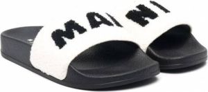 Marni Kids Slippers met logoprint Beige