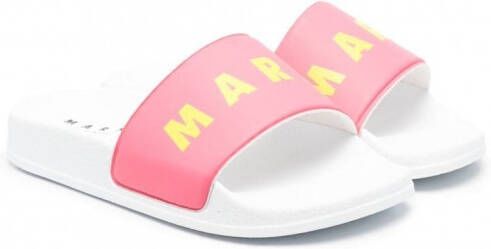 Marni Kids Slippers met logoprint Roze