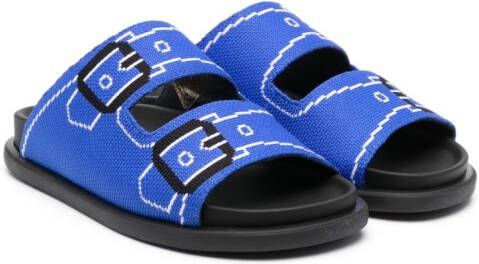 Marni Kids Slippers met print Blauw