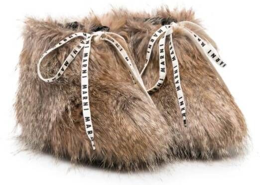 Marni Kids Veterlaarzen van imitatiebont Bruin