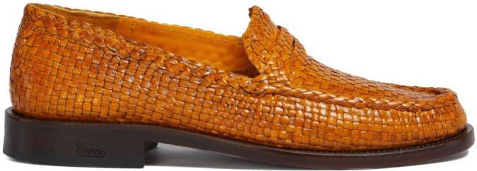 Marni Leren loafers Oranje