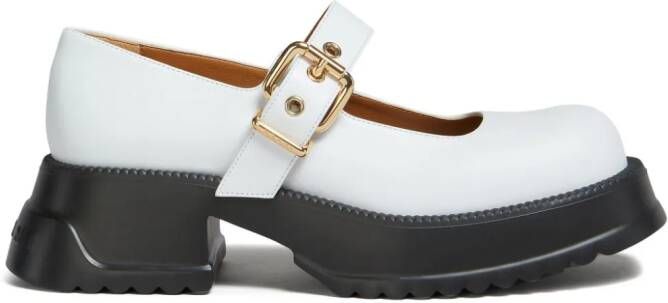 Marni Leren loafers Wit