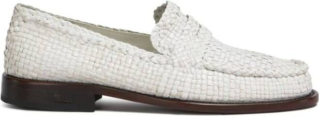 Marni Leren loafers Wit