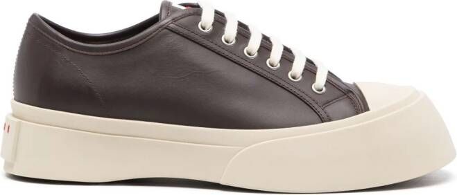 Marni 302 leren sneakers met plateauzool Bruin - Foto 4
