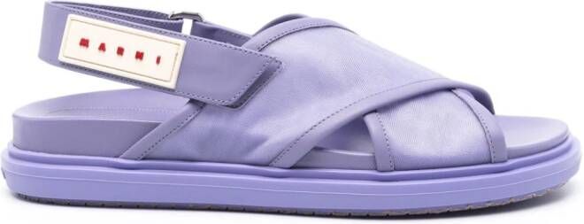 Marni Sandalen met logopatch Paars
