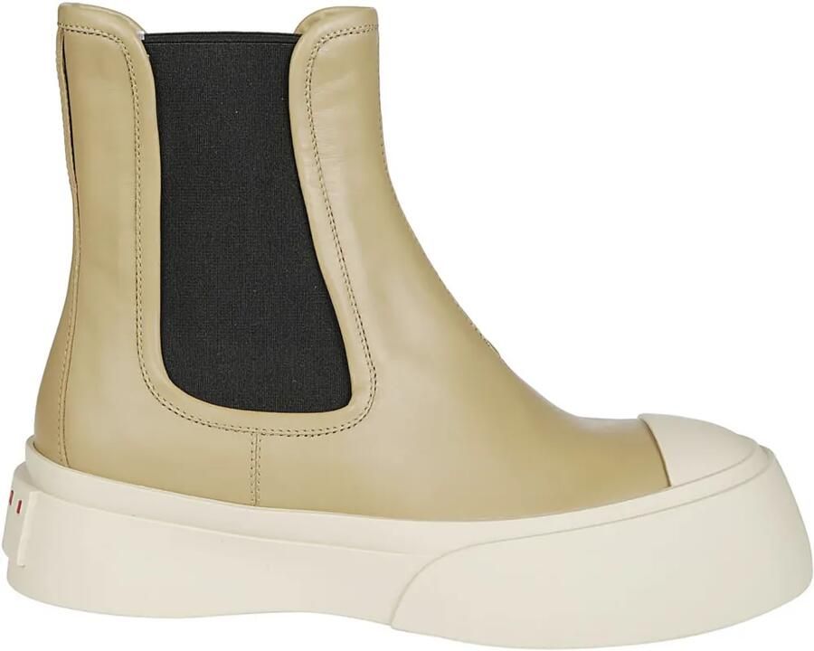 Marni 45 mm leren Chelsea laarzen Beige