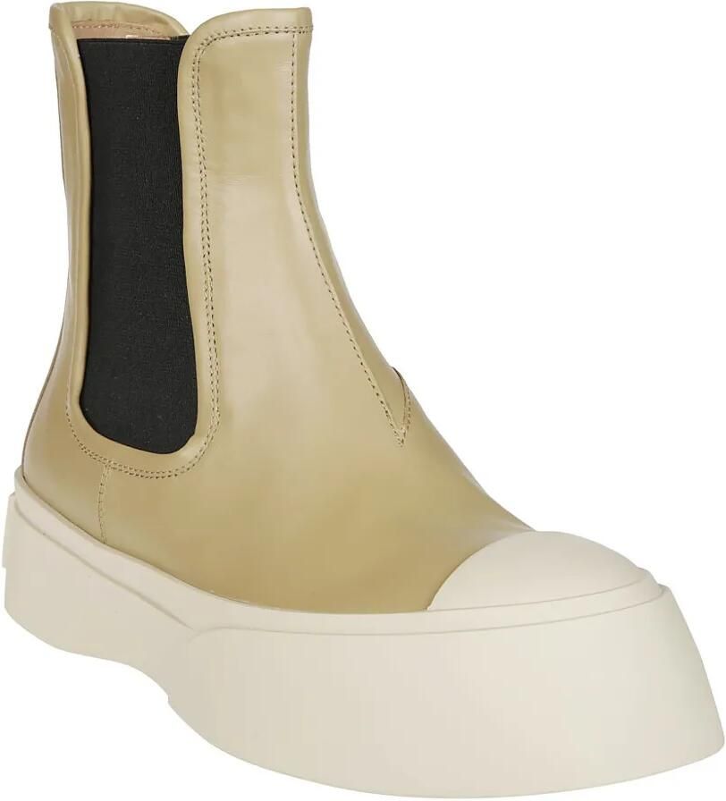 Marni 45 mm leren Chelsea laarzen Beige - Foto 2