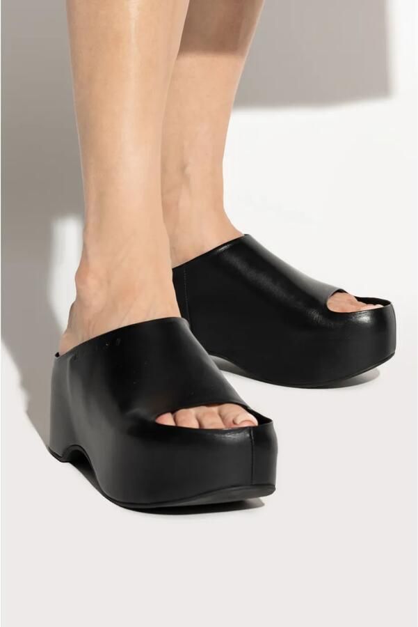 Marni 75 mm leren sandalen met sleehak Zwart - Foto 2