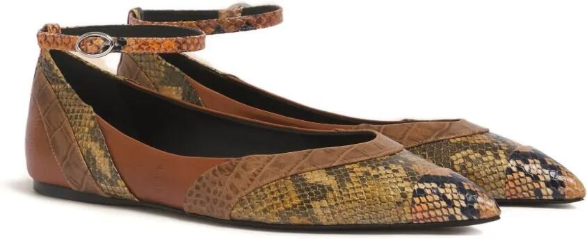 Marni Ballerina's met enkelbandje en puntige neus Bruin