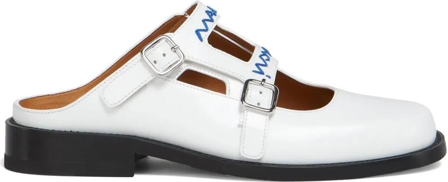 Marni Bambi 3.0 leren loafers met dubbele gesp Wit