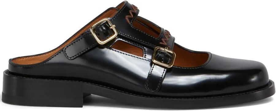 Marni Bambi 3.0 leren loafers met dubbele gesp Zwart