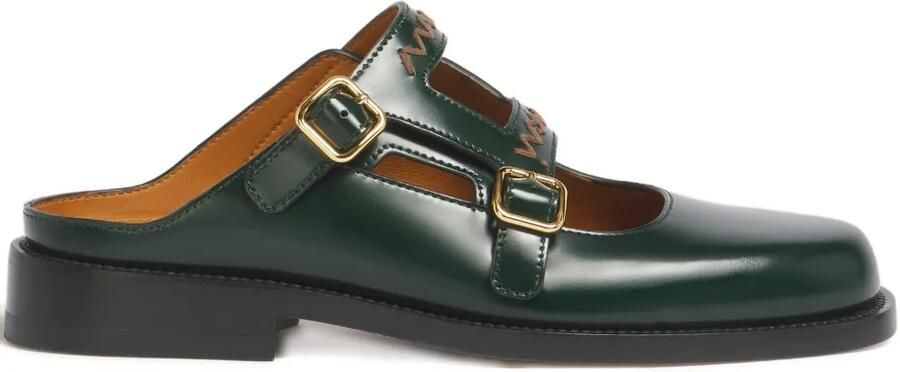 Marni Bambi 3.0 leren loafers met gesp Groen