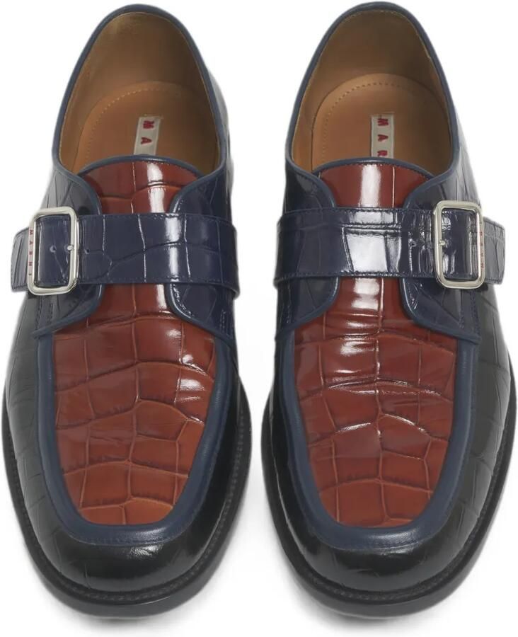 Marni Bambi leren gespschoenen met krokodillen-reliëf Zwart - Foto 2