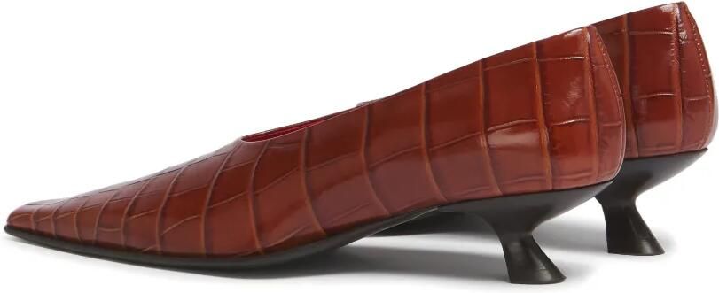 Marni Cindi leren pumps met krokodillen-effect Bruin - Foto 3