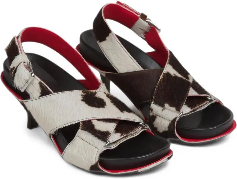Marni Slingback sandalen met koeienprint Wit - Foto 3