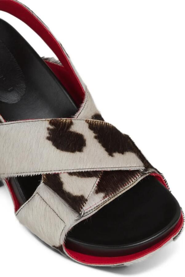 Marni Slingback sandalen met koeienprint Wit - Foto 2
