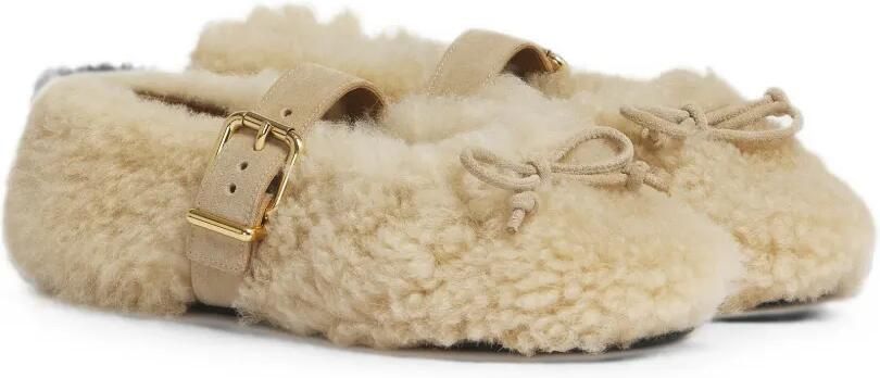 Marni Cream lammy ballerina's met gesp Beige - Foto 3