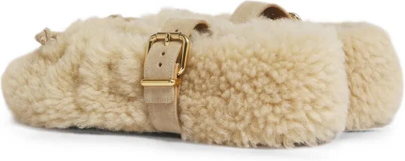 Marni Cream lammy ballerina's met gesp Beige - Foto 4