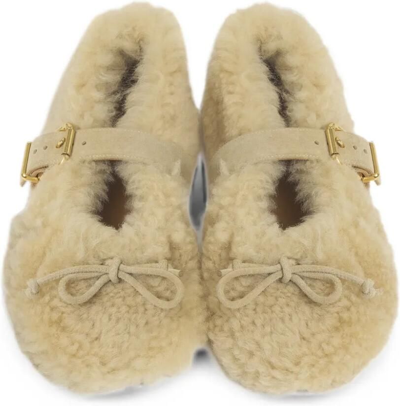 Marni Cream lammy ballerina's met gesp Beige - Foto 2