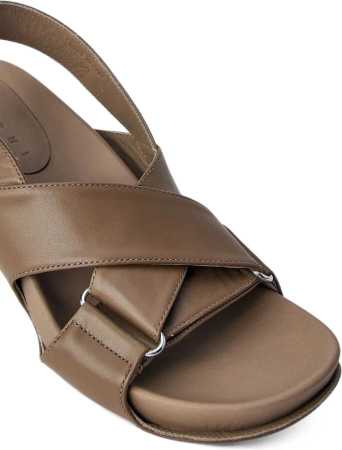Marni crossover-strap slingback sandals Bruin - Foto 2