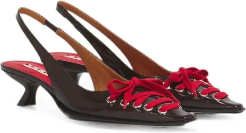 Marni Diepbruine leren Kat slingback pumps - Foto 4