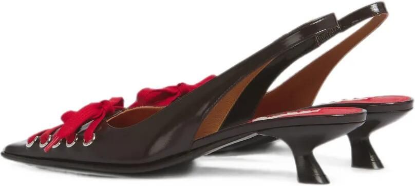 Marni Diepbruine leren Kat slingback pumps - Foto 5