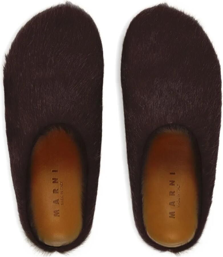 Marni Fussbett kalfsleren sabot Bruin