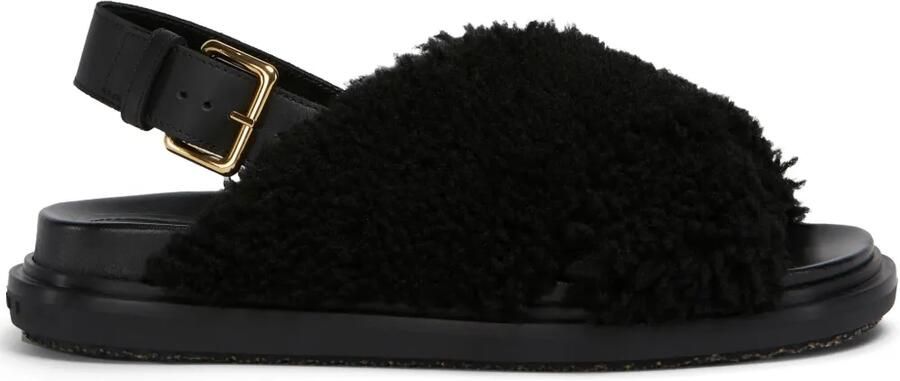 Marni Fussbett lammy sandalen Zwart