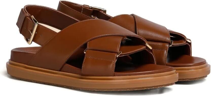 Marni Fussbett leren sandalen Bruin - Foto 4