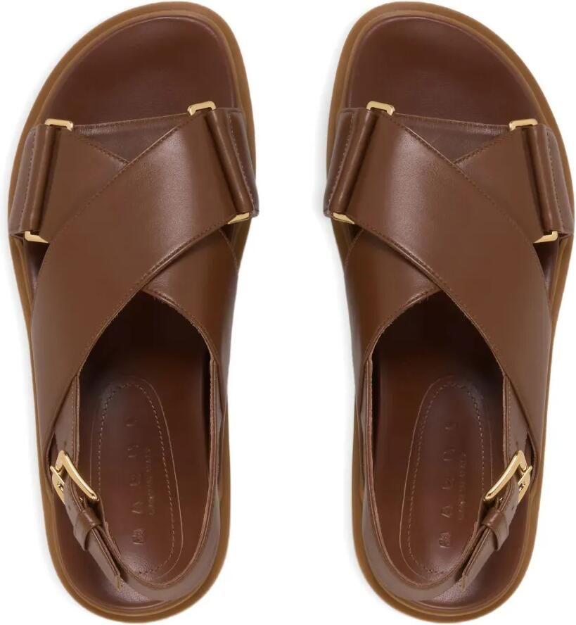 Marni Fussbett leren sandalen Bruin - Foto 2