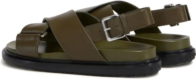 Marni Fussbett leren sandalen Groen - Foto 4