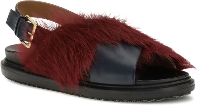 Marni Fussbett leren sandalen Rood - Foto 4