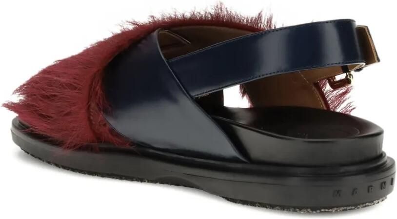 Marni Fussbett leren sandalen Rood - Foto 3
